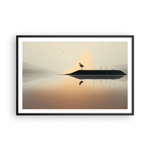 Plakat w czarnej ramie - Pan na jeziorze - 91x61 cm