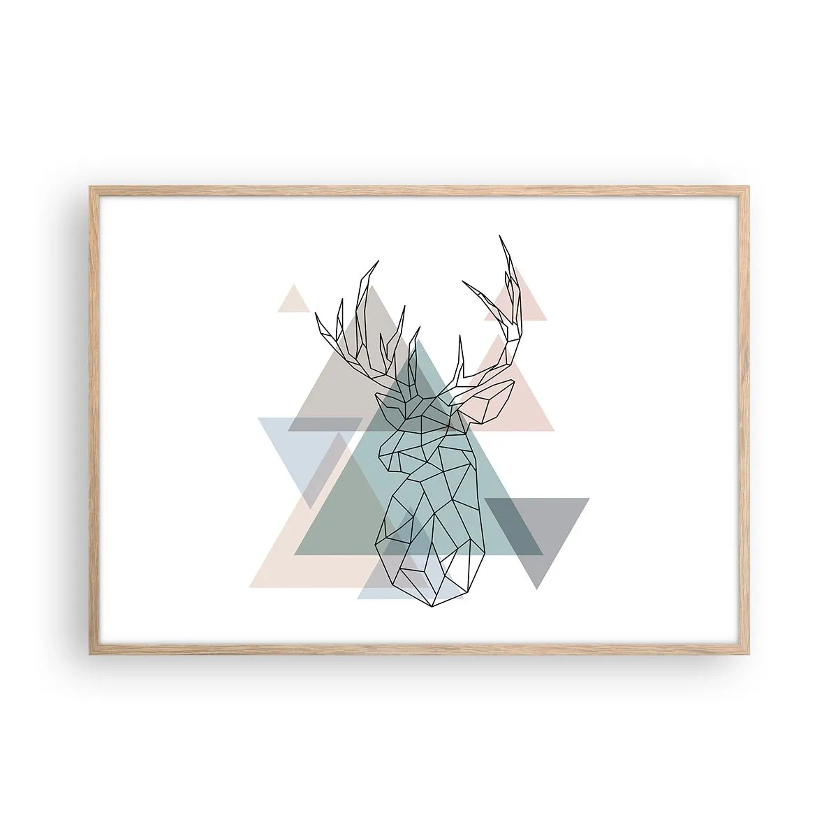 Plakat w ramie jasny dąb - W geometrycznym lesie - 100x70 cm