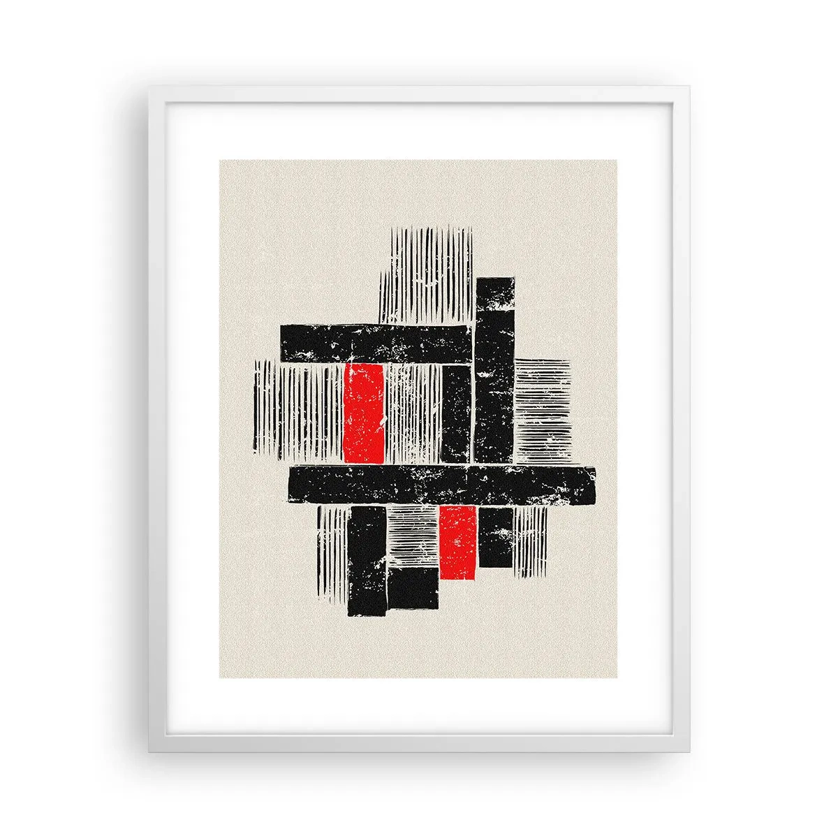Plakat w białej ramie - Czerwone i czarne - 40x50 cm