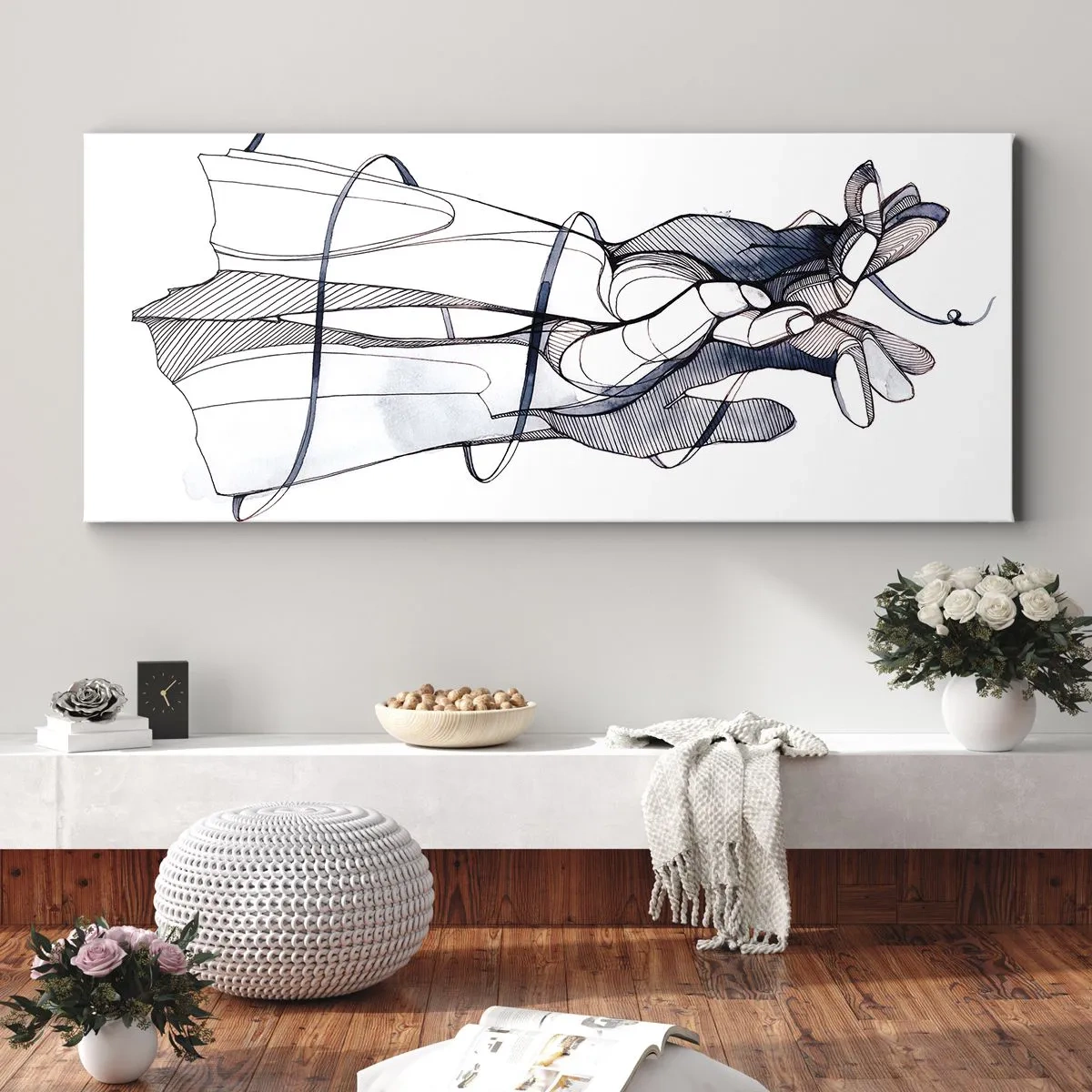 Obraz na płótnie - Studium dotyku - 100x40 cm