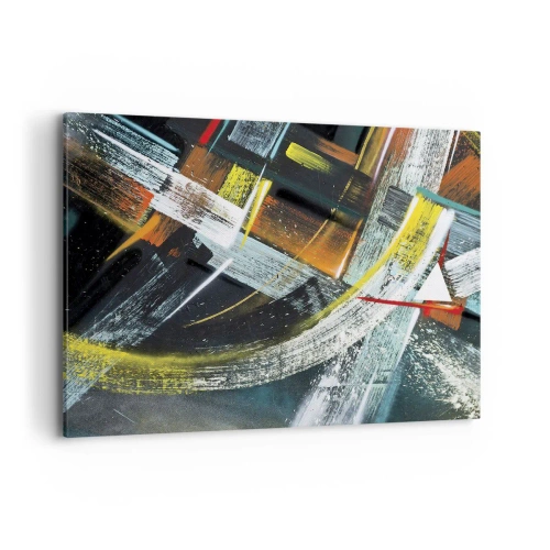 Obraz na płótnie - Kolorowe abstrakcyjne pociągnięcia pędzla - 120x80cm - Energia ruchu - Nowoczesna dekoracja ścienna do salonu, kuchni i sypialni ARTTOR
