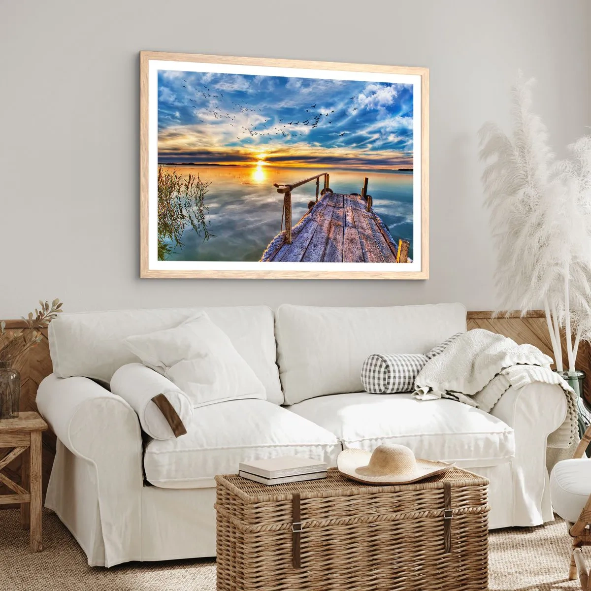 Plakat w ramie jasny dąb - Wiatr idzie na spoczynek - 50x40 cm