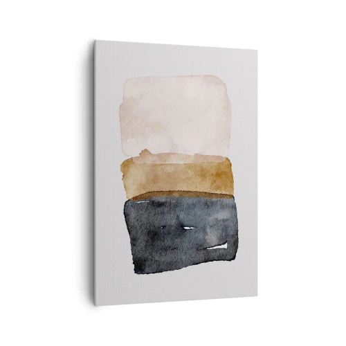 Obraz na płótnie - Minimalistyczna kompozycja trzech prostokątów w ziemistych odcieniach - 70x100cm - Kompozycja barw ziemi - Nowoczesna dekoracja ścienna do salonu i sypialni ARTTOR