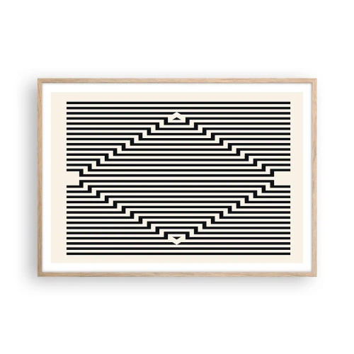 Plakat w ramie jasny dąb - Geometryczna iluzja - 100x70 cm
