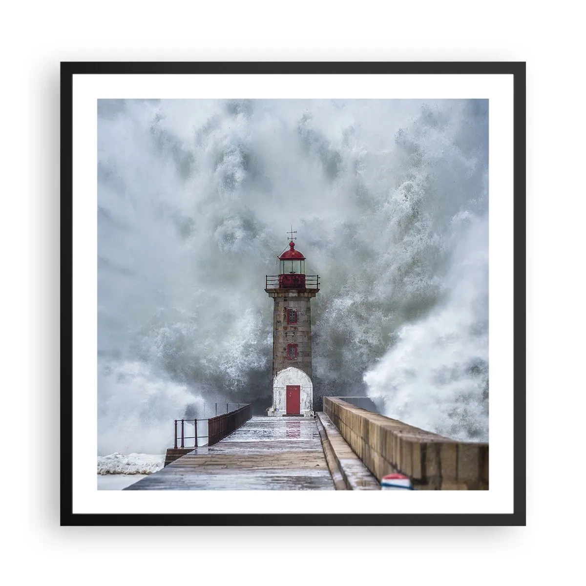 Plakat w czarnej ramie - Ryk wód, szum zawiei - 60x60 cm