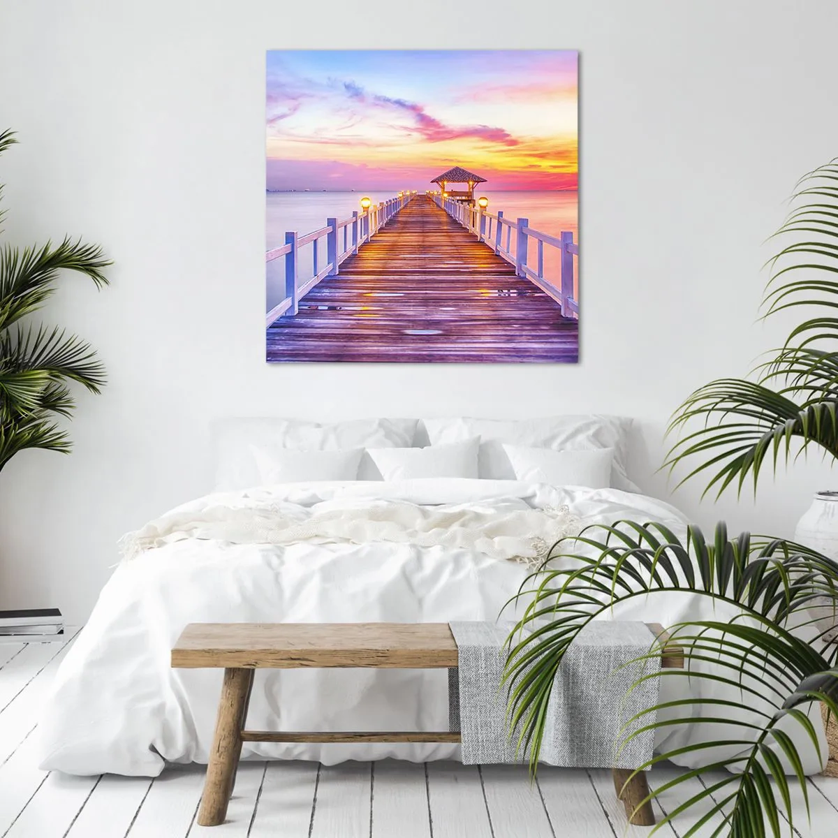 Obraz na płótnie - Liliowo-złota cisza wieczoru - 60x60 cm