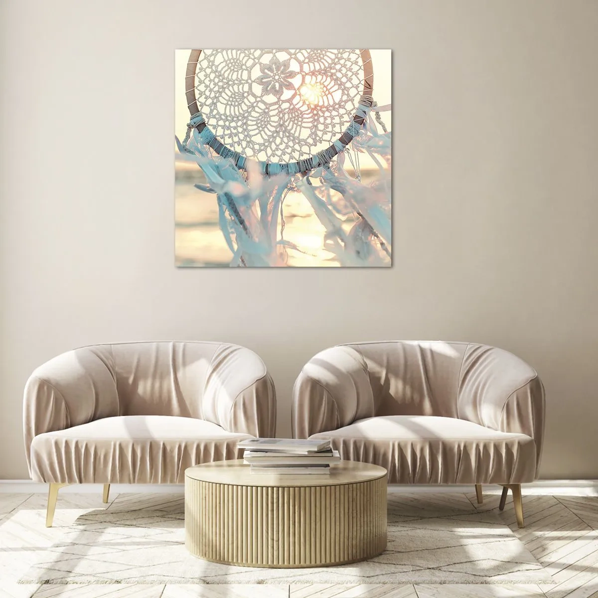 Obraz na szkle - Koronkowy totem - 70x70 cm