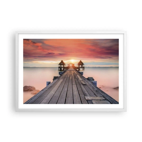 Plakat w białej ramie - Zachód na wschodzie - 70x50 cm