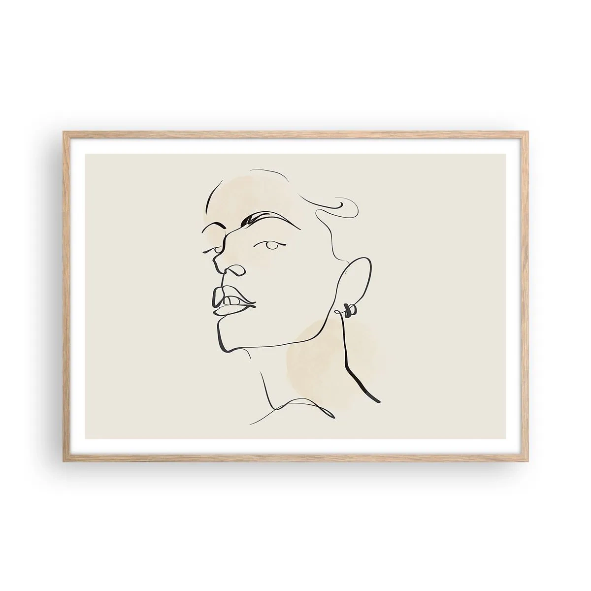 Plakat w ramie jasny dąb - Dumne spojrzenie - 100x70 cm