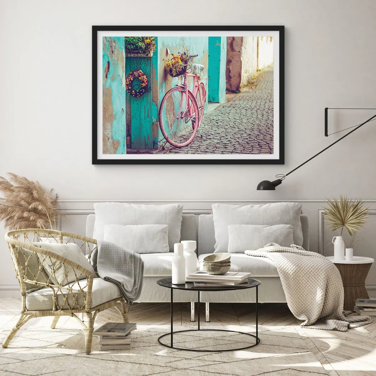 Plakat w czarnej ramie - Zaraz wracam - 40x30 cm