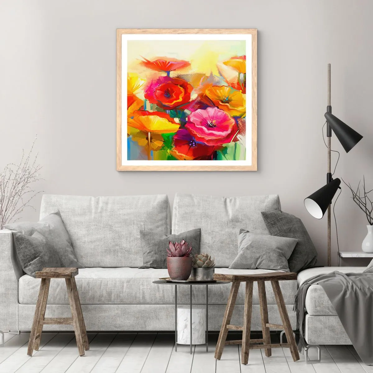 Plakat w ramie jasny dąb - Nie tylko czerwone - 60x60 cm