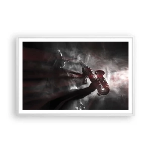 Plakat w białej ramie - W oparach jazzu - 91x61 cm