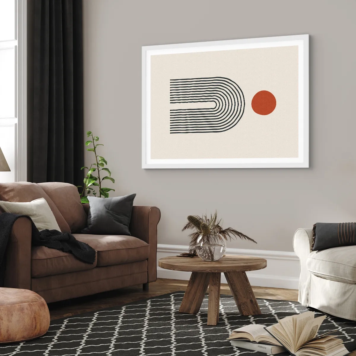 Plakat w białej ramie - Magnetyzm kształtów i barw - 100x70 cm