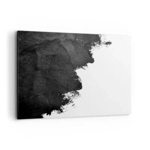 Obraz na płótnie - Czarno-biała abstrakcja z kontrastowymi pociągnięciami pędzla - 120x80cm - Żywioły: ziemia - Nowoczesna dekoracja ścienna do salonu, kuchni i sypialni ARTTOR