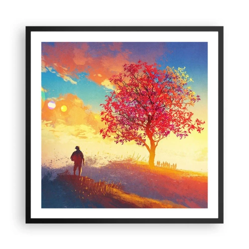 Plakat w czarnej ramie - Pielgrzym u celu - 60x60 cm