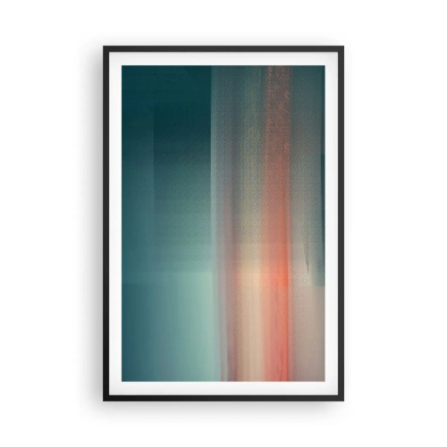 Plakat w czarnej ramie - Abstrakcja: fale światła - 61x91 cm
