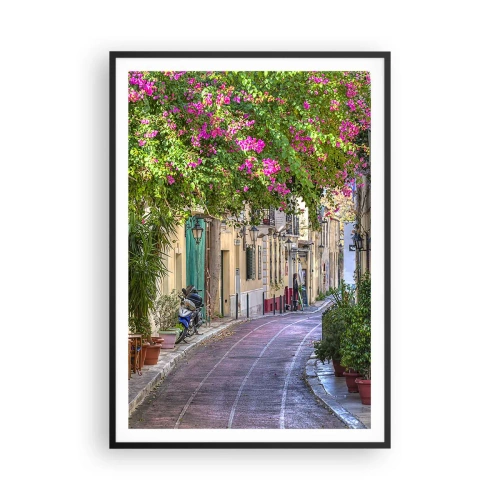 Plakat w czarnej ramie - Kwitnący zaułek - 70x100 cm