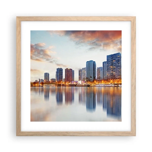 Plakat w ramie jasny dąb - Monumentalny spokój Paryża - 40x40 cm