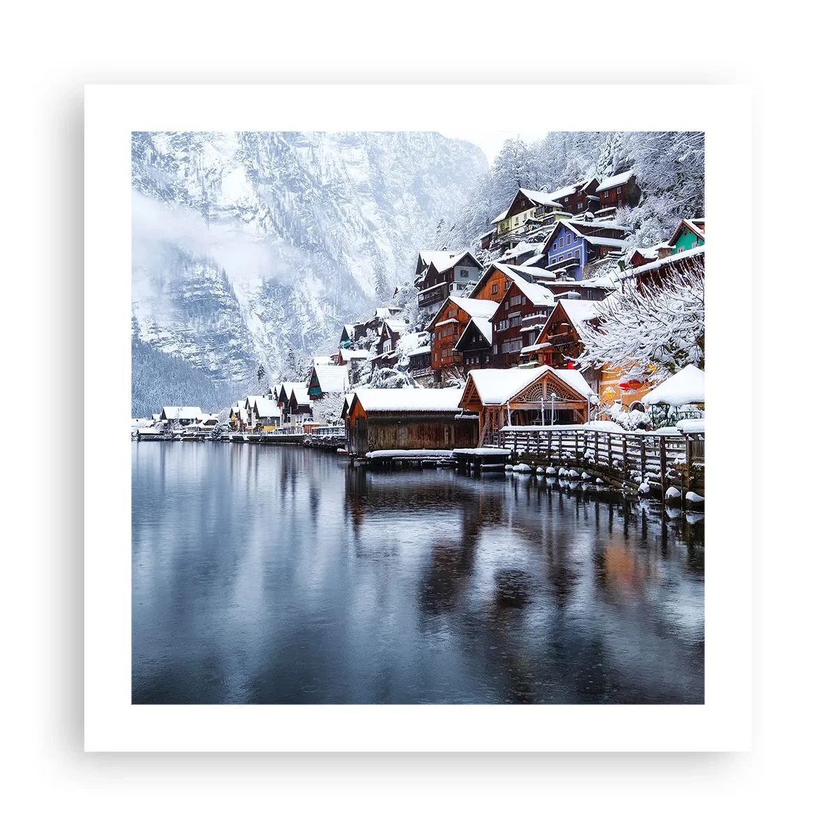 Plakat - W zimowej dekoracji - 50x50 cm