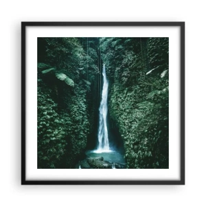 Plakat w czarnej ramie - Tropikalny zdrój - 50x50 cm