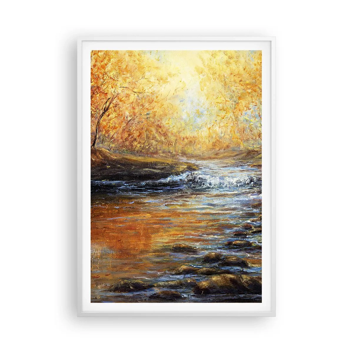Plakat w białej ramie - Złoty potok - 70x100 cm
