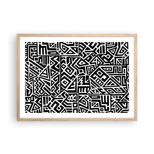 Plakat w ramie jasny dąb - Kompozycja prekolumbijska - 70x50 cm