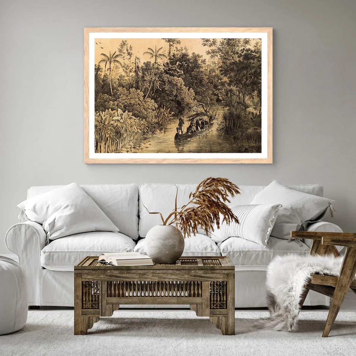 Plakat w ramie jasny dąb - Wyprawa do źródła - 100x70 cm