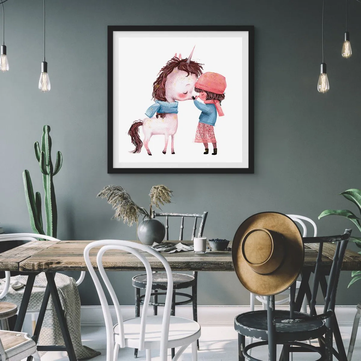 Plakat w czarnej ramie - Zimowa opowieść - 60x60 cm