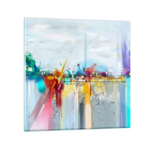 Obraz na szkle - Most radości nad rzeką życia - 30x30 cm
