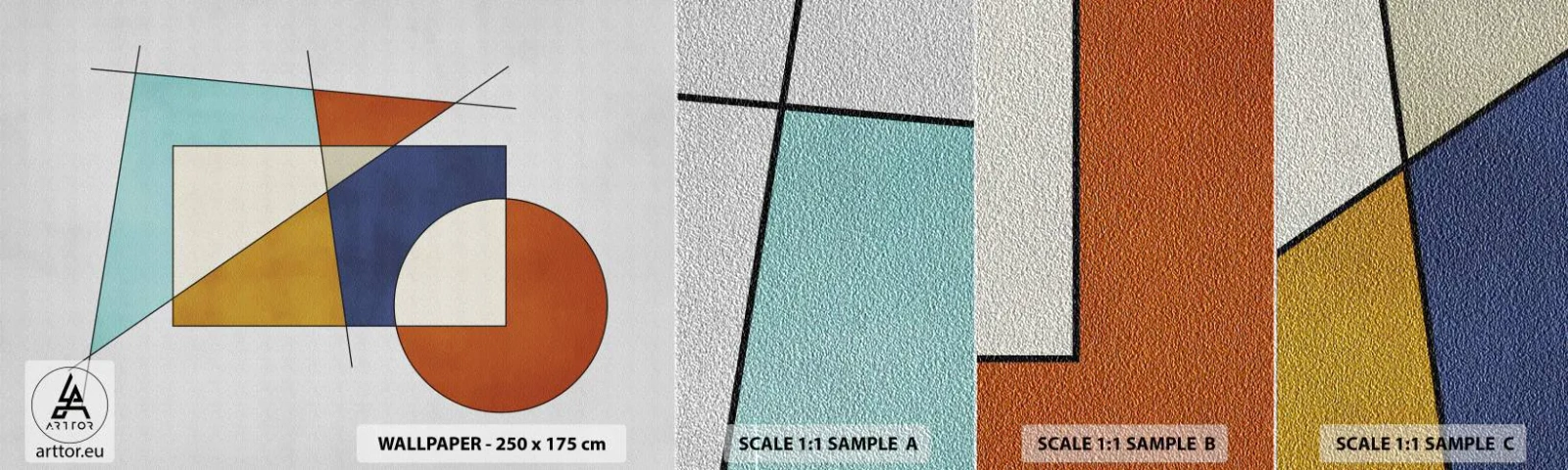 Fototapeta Próbka Premium Sand - Abstrakcja: modernistyczna zabawa - Geometryczny, Nowoczesny, Minimalizm - 100x30 cm