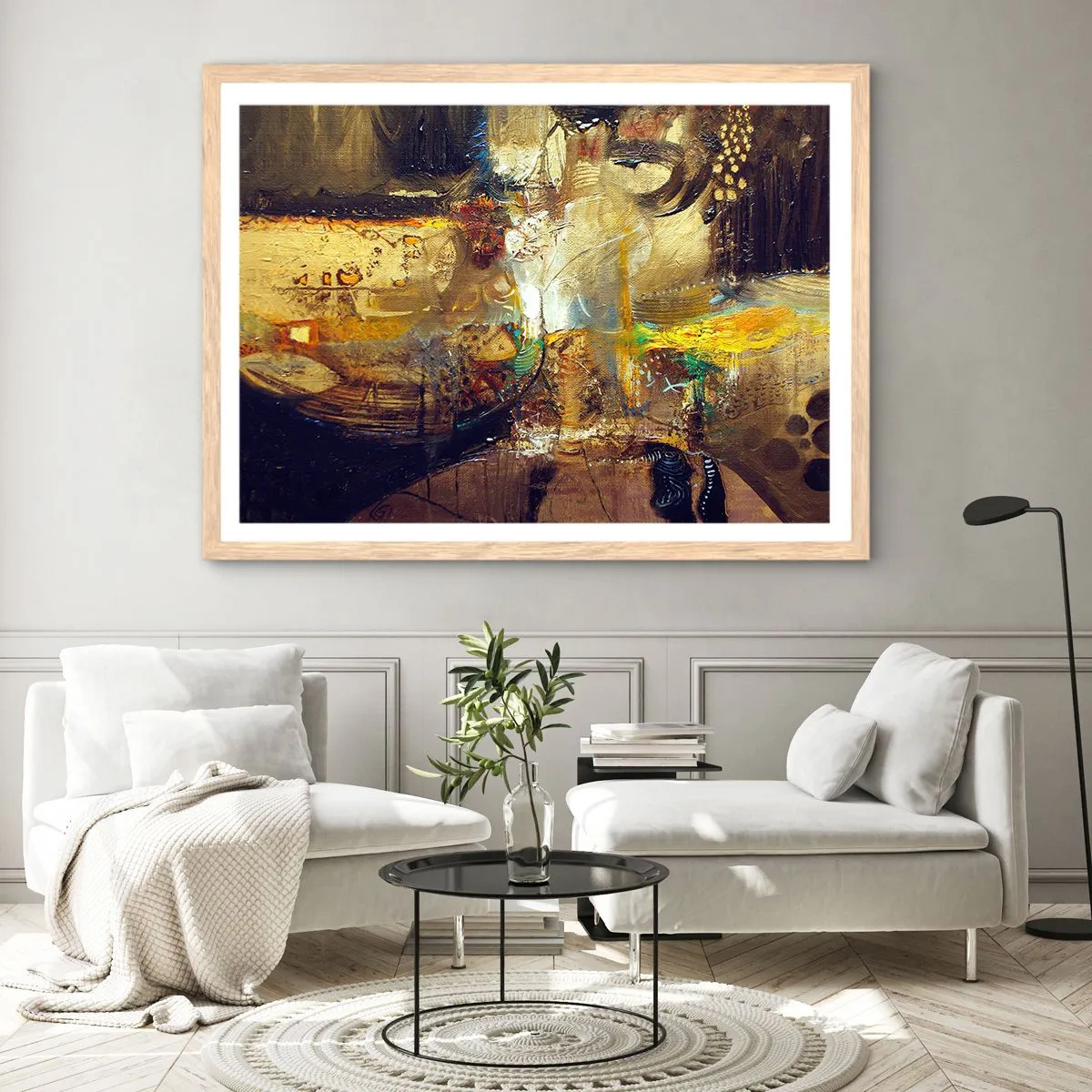 Plakat w ramie jasny dąb - Zimno, cieplej, gorąco - 100x70 cm