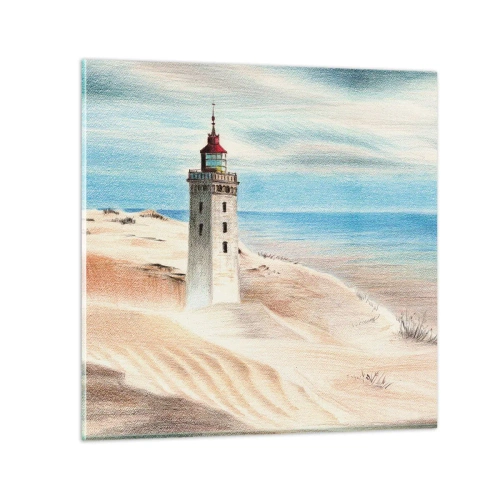 Obraz na szkle - Zawsze wpatrzona w morze - 60x60 cm
