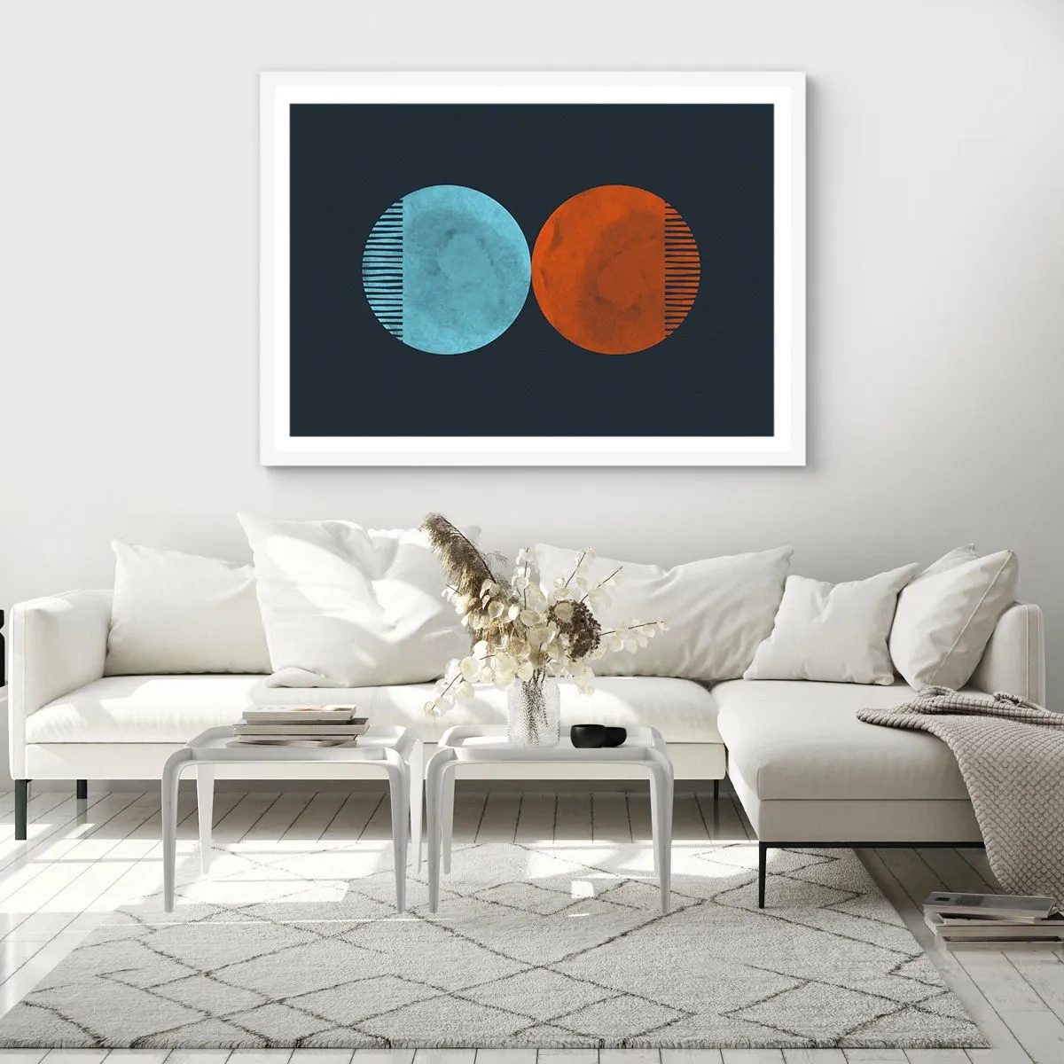Plakat w białej ramie - Tylko geometria? - 50x40 cm