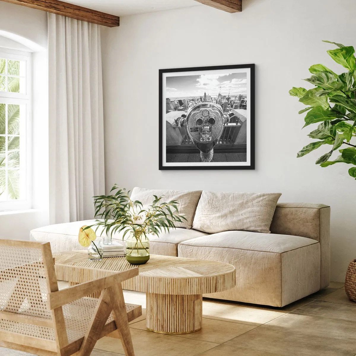 Plakat w czarnej ramie - Miasto nad miastami - 50x50 cm