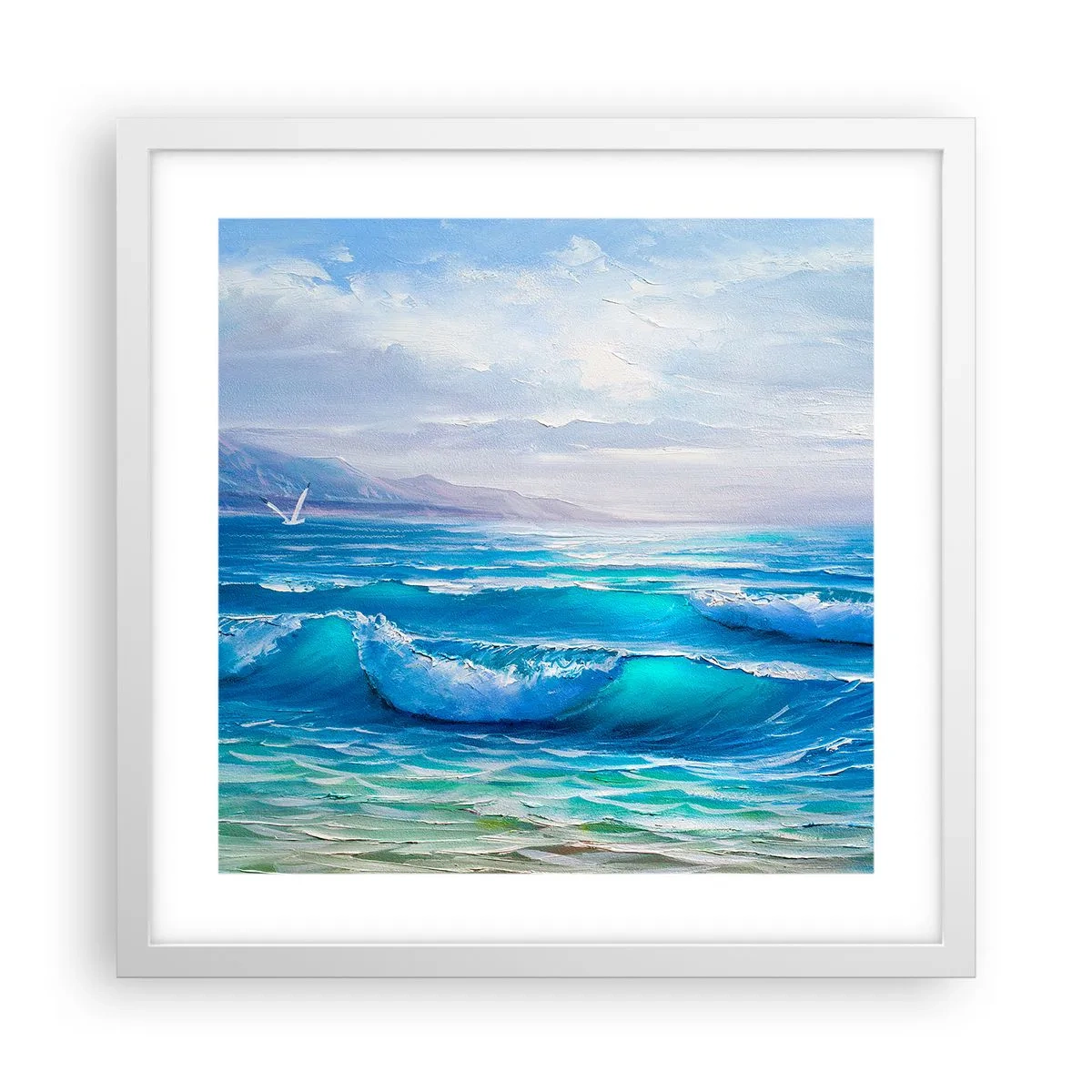 Plakat w białej ramie - Niesie ukojenie - 40x40 cm