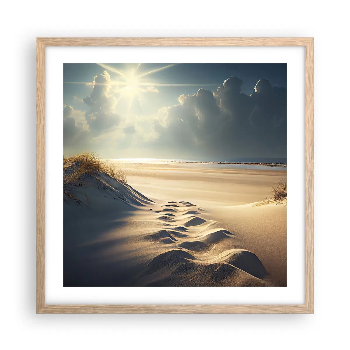 Plakat w ramie jasny dąb - Kojący pejzaż - 50x50 cm