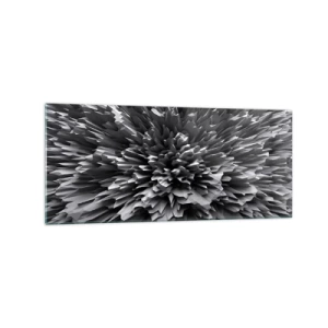 Obraz na szkle - Abstrakcyjna struktura w odcieniach szarości - 120x50cm - Już ostrzej się nie da - Nowoczesna dekoracja ścienna do salonu i sypialni ARTTOR