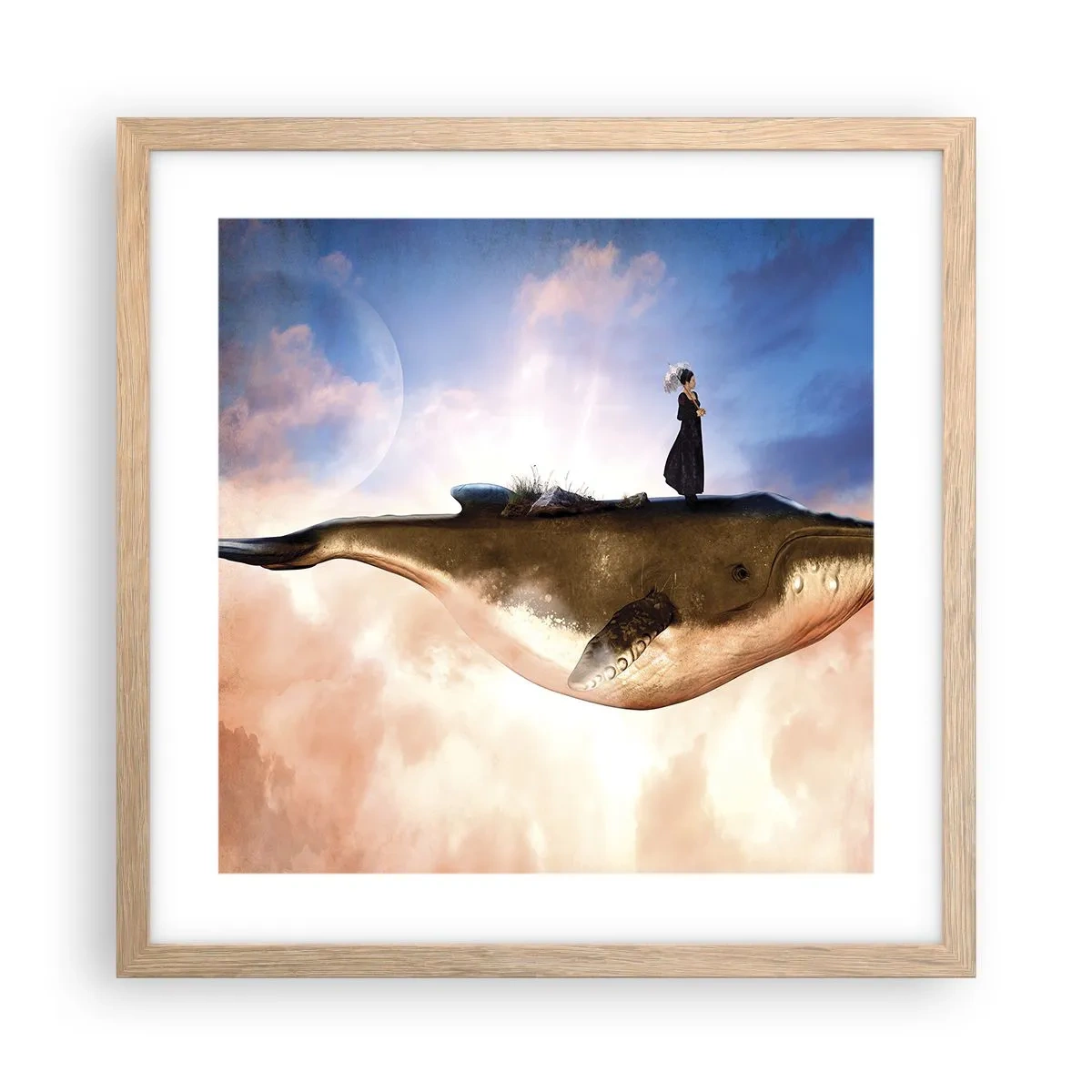 Plakat w ramie jasny dąb - Nadrealna podróż - 40x40 cm