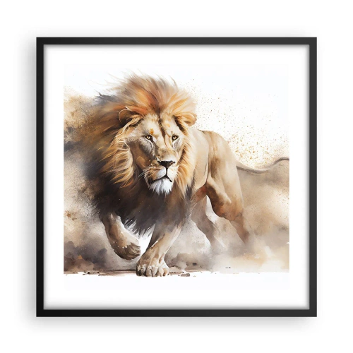 Plakat w czarnej ramie - Król ruszył - 50x50 cm