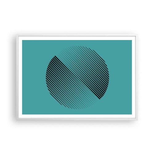 Plakat w białej ramie - Koło – geometryczna wariacja - 100x70 cm