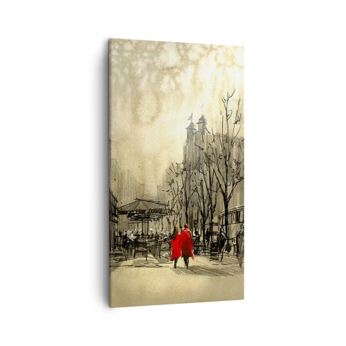 Obraz na płótnie - Randka w londyńskiej mgle - 45x80 cm