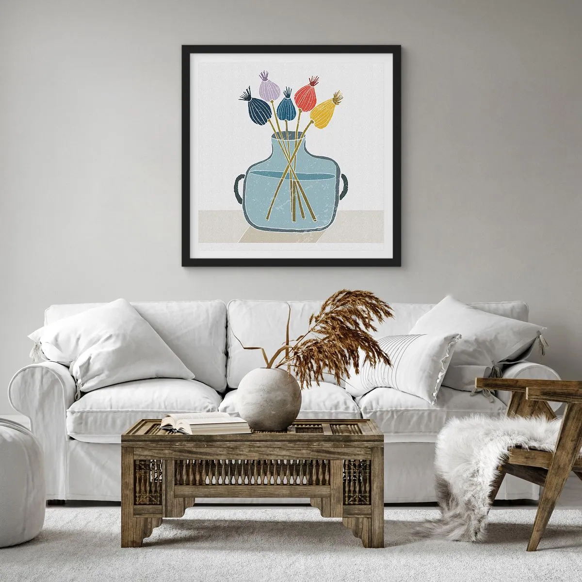 Plakat w czarnej ramie - Jak makiem zasiał - 30x30 cm