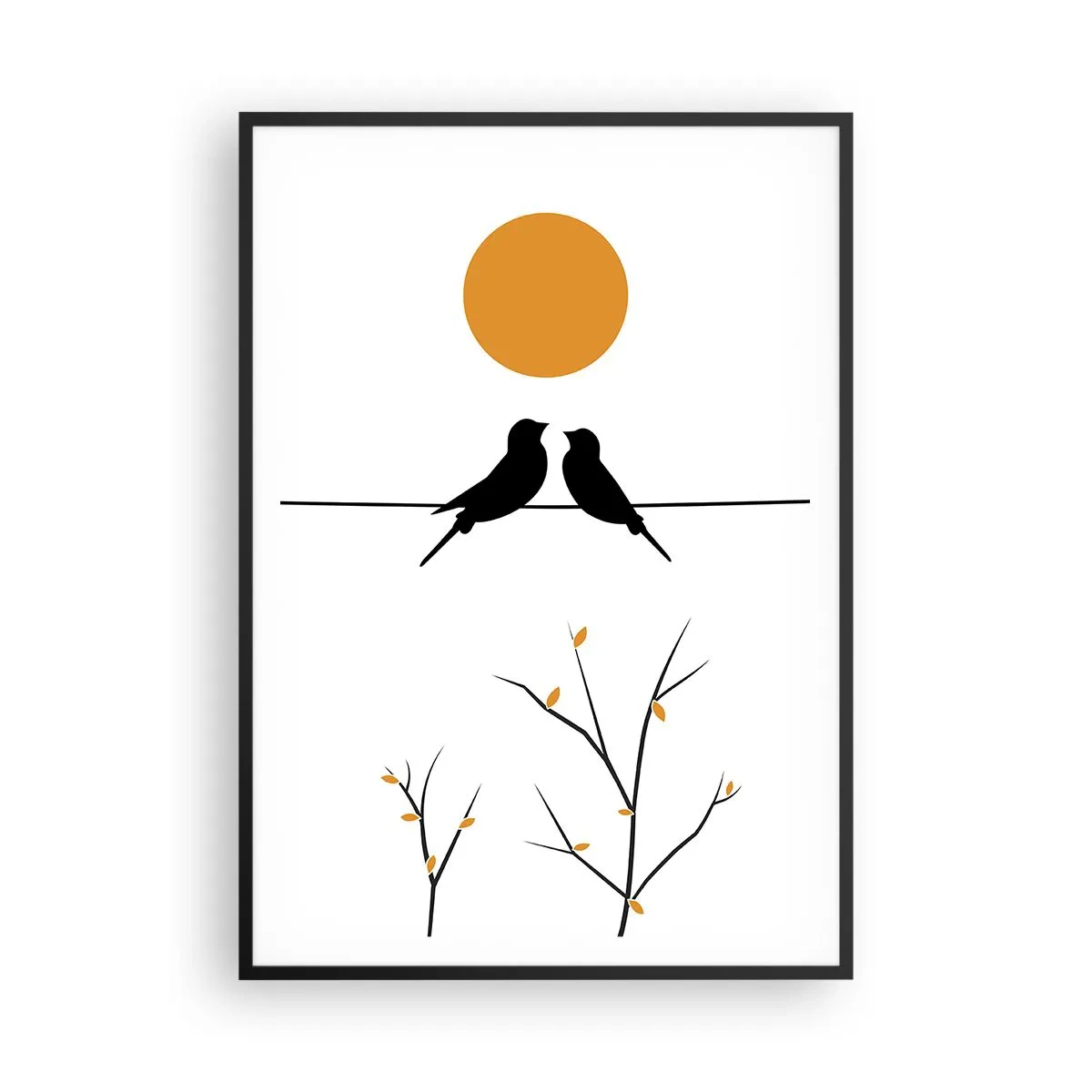 Plakat w czarnej ramie - Słowiczy wieczór - 70x100 cm