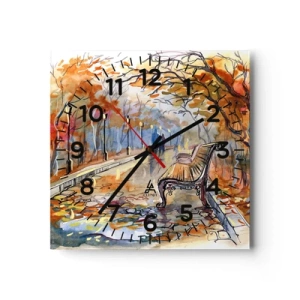 Zegar ścienny - Razem powędrować w jesień - 40x40 cm
