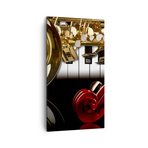 Obraz na płótnie - Blacha, drewno i kość słoniowa - 45x80 cm