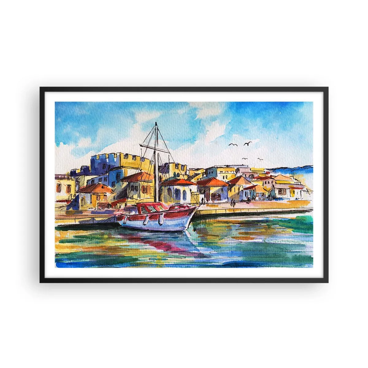 Plakat w czarnej ramie - Tęczowe popołudnie - 91x61 cm