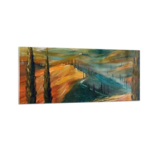 Obraz na szkle - Toskański pejzaż - 100x40 cm