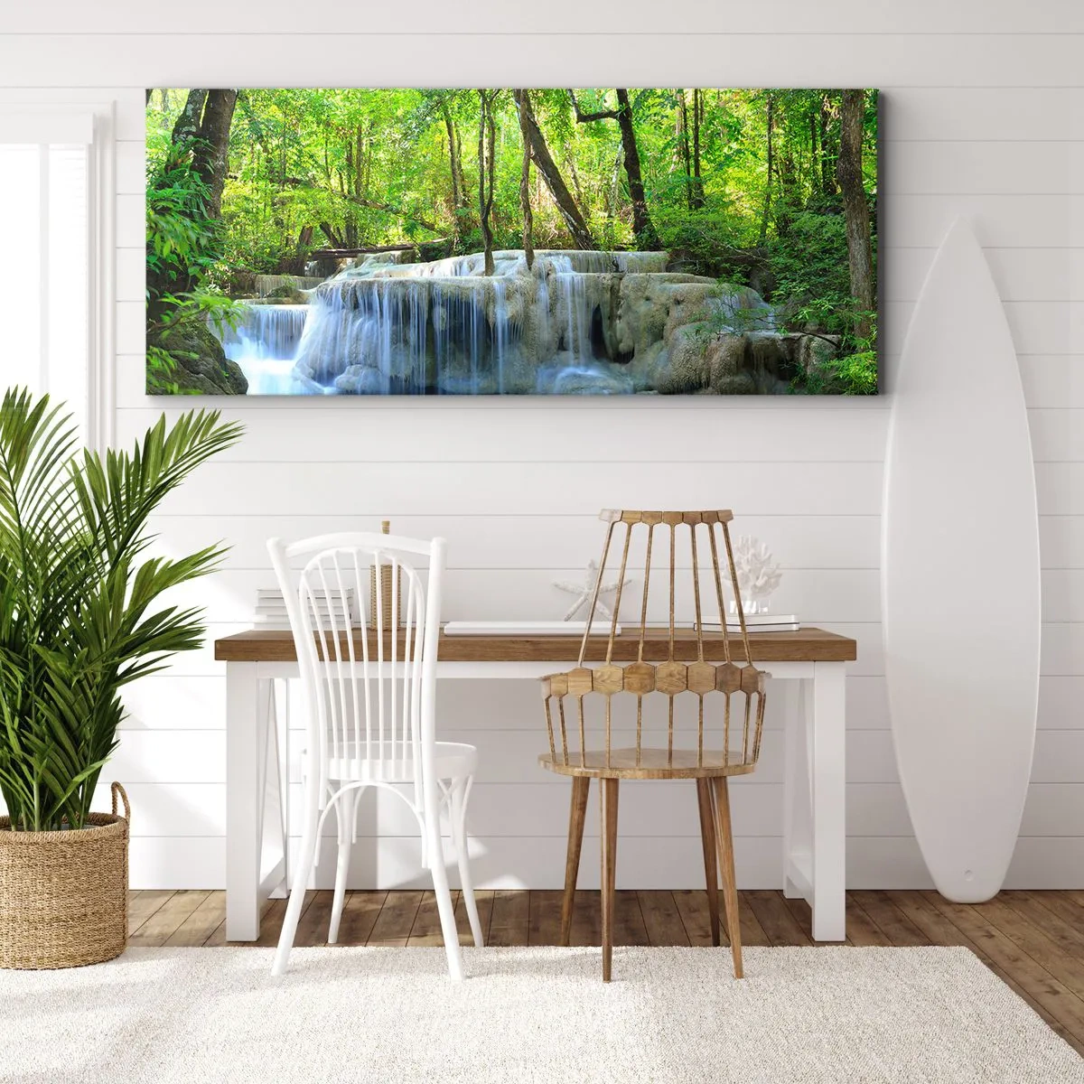 Obraz na płótnie - Utonąć w turkusie i w zieleni - 90x30 cm