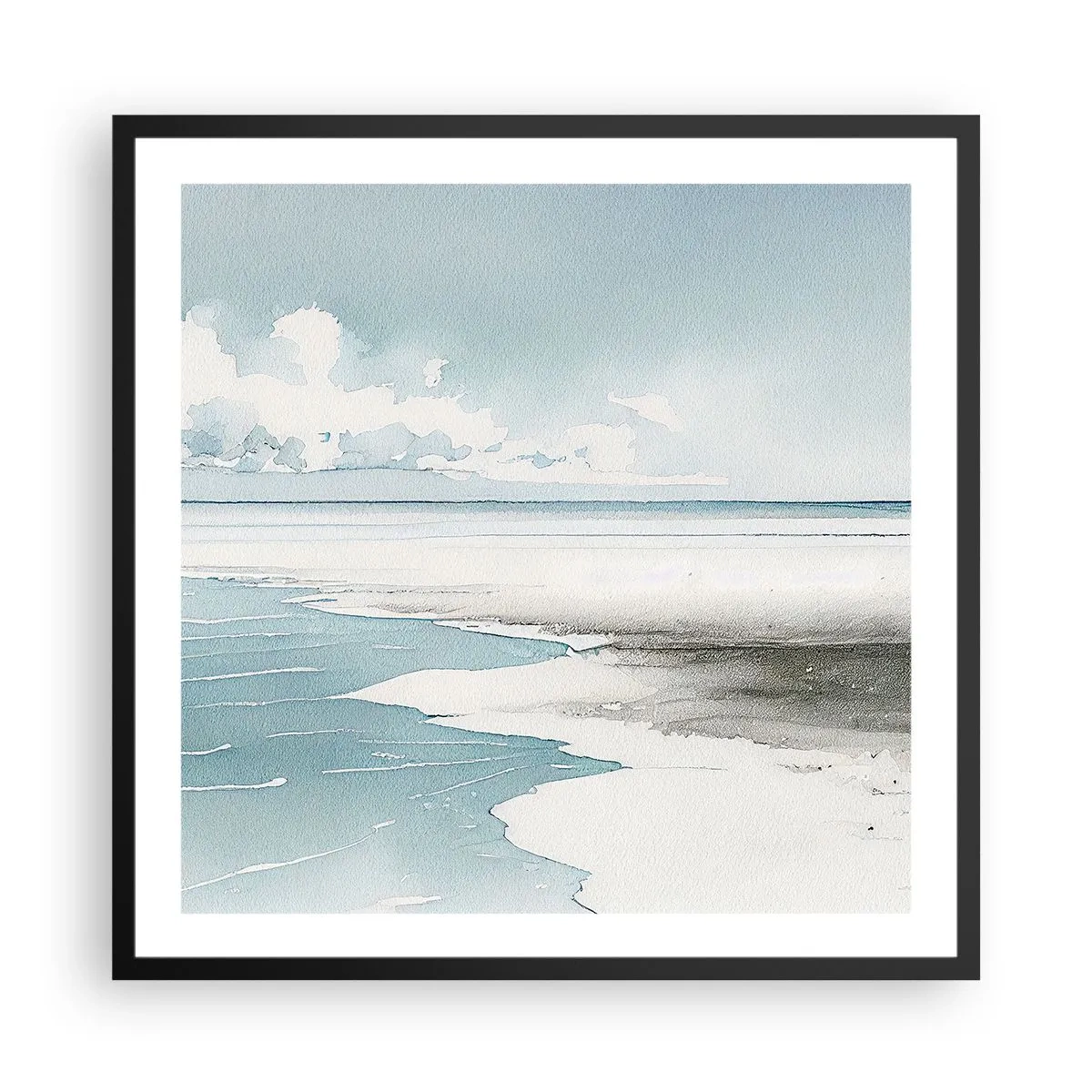 Plakat w czarnej ramie - Łagodny przypływ - 60x60 cm