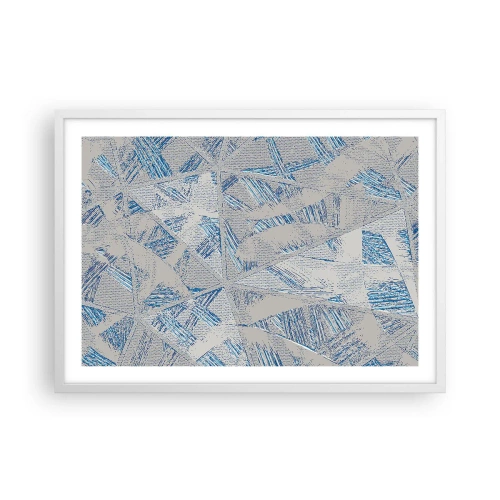Plakat w białej ramie - W szaroniebieskim labiryncie - 70x50 cm